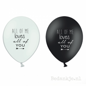 Ballon ALL OF ME LOVES ALL OF YOU (6 st)