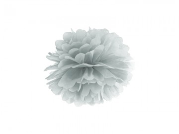 Pompom 25cm zilver