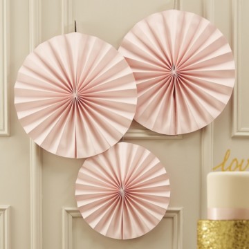Paper fan pastel pink (3st)
