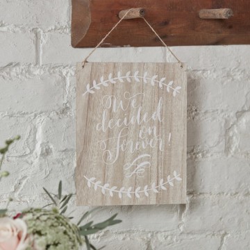 Wooden sign forever